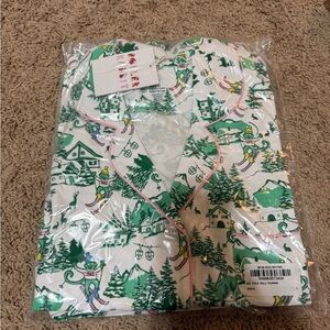 Roller Rabbit Green Ski Toile size large polo pajamas